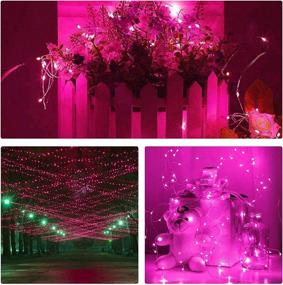 img 2 attached to 🎄 Illuminew 2 Pack Christmas Outdoor String Lights: 8 Modes Twinkle, Waterproof, Battery Operated Fairy Lights – Pink, Ideal for Garden, Patio, Bedroom, Party, Xmas Decoration