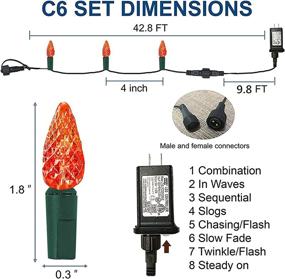 img 3 attached to 🎄 C6 Christmas Lights, 100 LED 33 FT Fairy Lights with 8 Modes - FUNPENY Outdoor Waterproof String Lights for Indoor Xmas Tree Wedding Patio Party Holiday Decorations (Red)