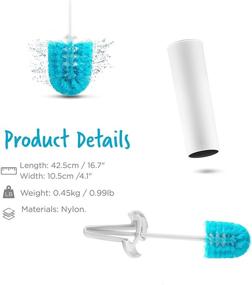 img 2 attached to 🚽 Dreamfarm Spindry Quick-Drying Toilet Brush and Holder in White and Blue