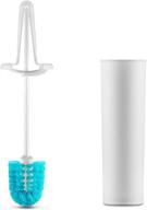 🚽 dreamfarm spindry quick-drying toilet brush and holder in white and blue logo