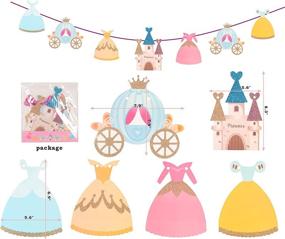 img 2 attached to Princess Birthday Decoration Set, Princess Birthday Banner, Pink Happy Birthday Banner, Pink and Gold Birthday Party Decorations, Princess and Flower Shape Birthday Party Banner, Princess Home and Cab s