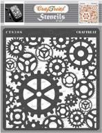 🔧 craftreat gear stencils: versatile 6x6 inches stencil for diy art on wood, canvas, paper, fabric, floor, wall, and tile - clock gear design - reusable craft stencil logo