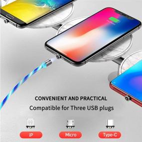 img 3 attached to 🔌 Type-C Micro Magnetic Charger Cable - Flowing LED 3 in 1 Cable, Illuminated Charging Cord for Cell Phone, Bluetooth Headset, Speaker, Mouse, Razor, MP3 Player, Android Tablet PC