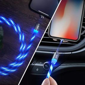 img 1 attached to 🔌 Type-C Micro Magnetic Charger Cable - Flowing LED 3 in 1 Cable, Illuminated Charging Cord for Cell Phone, Bluetooth Headset, Speaker, Mouse, Razor, MP3 Player, Android Tablet PC
