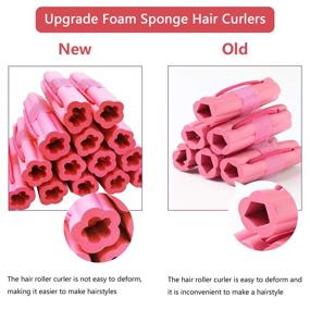 img 3 attached to 🌙 No Heat Sleep Hair Curlers: 20 Pcs Foam Sponge Rollers with Cap - Easy Overnight Hair Styling for Long & Short Hair