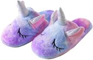 🦄 unleash the magic with tyonmujo unicorn slippers: anti slip rainbow boys' shoes logo