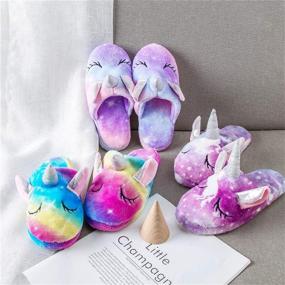 img 2 attached to 🦄 Unleash the Magic with TYONMUJO Unicorn Slippers: Anti Slip Rainbow Boys' Shoes