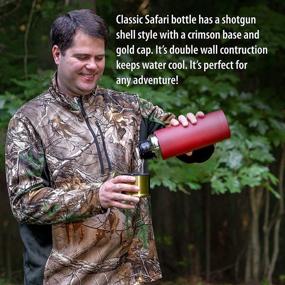 img 1 attached to 1 Liter Classic Safari Shotgun Shell Vacuum Beverage Bottle - Stainless Steel, Insulated to Keep Hot Beverages Hot and Cold Beverages Cold