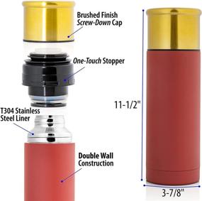 img 3 attached to 1 Liter Classic Safari Shotgun Shell Vacuum Beverage Bottle - Stainless Steel, Insulated to Keep Hot Beverages Hot and Cold Beverages Cold