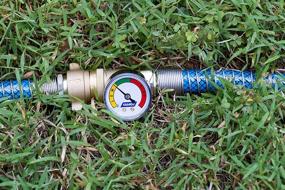 img 3 attached to Camco Brass Water Pressure Regulator with Gauge - Safeguard RV Plumbing & Hoses from High-Pressure City Water - Easy-to-Read Gauge, Lead Free (40064)