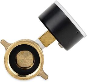 img 1 attached to Camco Brass Water Pressure Regulator with Gauge - Safeguard RV Plumbing & Hoses from High-Pressure City Water - Easy-to-Read Gauge, Lead Free (40064)