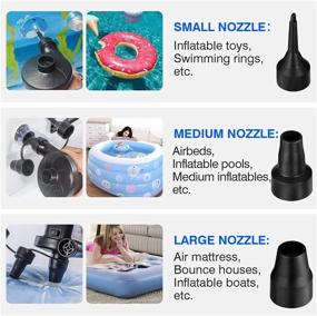 img 3 attached to 💨 Semai Portable Electric Air Pump - Quick-Fill Inflator/Deflator for Couch, Mattress, Swimming Ring, Pool Toys - Powerful Air Pump with 3 Nozzles - 110V AC
