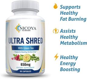 img 2 attached to 🍃 Nicoya Nutrition Ultra Shred - Зеленый чай, сжигающий жир, регулирующий обмен веществ и подавляющий аппетит, идеальный для мужчин и женщин