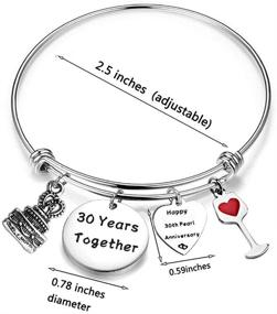 img 1 attached to FEELMEM Adjustable Wedding Anniversary Bracelet Bangle with Anniversary Cake Charm - Perfect Anniversary Gift for Her | 1st, 2nd, 5th, 10th, 25th, 30th Bangle Gift