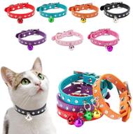 🐶 chdhaltd rhinestone dog leather collars: stylish, adjustable pet collars with bell for puppy teddy kitten - premium dog supplies logo