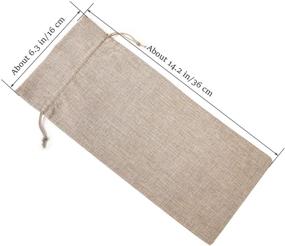 img 3 attached to 🍷 TEXPLUS 6-Pack Reusable Red Wine/Champagne Bottle Burlap Covers with Drawstring, Beige Burlap Bags - 6.3"Wx14.2"L