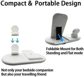 img 2 attached to Универсальная беспроводная зарядная подставка для Samsung Galaxy и iPhone 13 12 Pro Max, зарядное устройство Qi для Galaxy Watch - 3 в 1 зарядная станция