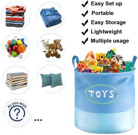 img 1 attached to XXL ARTORA Toy Storage Basket: Collapsible Canvas Organizer with Handles for Living Room, Playroom, Bedroom - Ideal Stuffed Animal & Toy Chest Solution