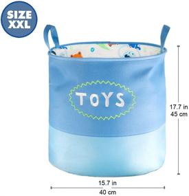 img 3 attached to XXL ARTORA Toy Storage Basket: Collapsible Canvas Organizer with Handles for Living Room, Playroom, Bedroom - Ideal Stuffed Animal & Toy Chest Solution