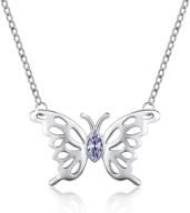 🦋 eusense sterling birthstone necklaces for girls: butterfly jewelry logo