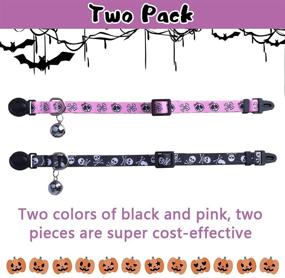 img 2 attached to PUPTECK 2 Pack Adjustable Cat Collar with 🐱 Breakaway Mechanism and Bell Charm for Improved Visibility and Safety