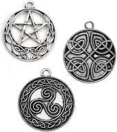 🔮 exquisite celtic antiqued pendants: pentagram & triskelion symbols logo