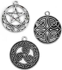 img 4 attached to 🔮 Exquisite Celtic Antiqued Pendants: Pentagram & Triskelion Symbols