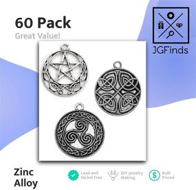 img 3 attached to 🔮 Exquisite Celtic Antiqued Pendants: Pentagram & Triskelion Symbols