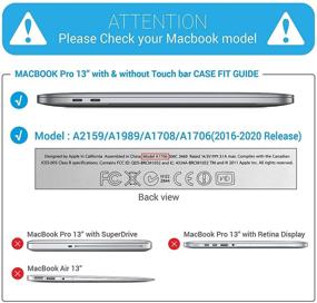 img 3 attached to 👍 IBENZER Frost Clear Hard Shell Case & Keyboard Cover & Screen Film for MacBook Pro 13 Inch M1 A2338 A2289 A2251 A2159 A1989 A1706 A1708, Touch Bar 2020-2016 (T13CL+2B)