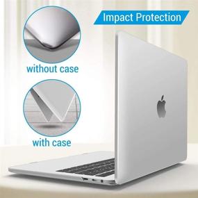 img 2 attached to 👍 IBENZER Frost Clear Hard Shell Case & Keyboard Cover & Screen Film for MacBook Pro 13 Inch M1 A2338 A2289 A2251 A2159 A1989 A1706 A1708, Touch Bar 2020-2016 (T13CL+2B)