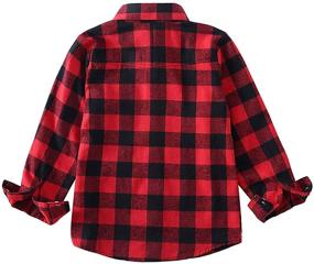 img 3 attached to Yinggeli Boys Girls Plaid Flannel Dress Shirts 👕 - Long Sleeve Button Down - Sizes 2T to 8T