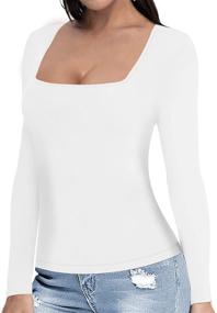 img 3 attached to 👚 MANGOPOP Womens Sleeve Square Shirts: Stylish Women's Clothing for the Fashion-forward