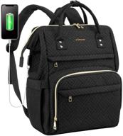 🎒 lovevook 17 inch laptop backpack women's computer bag for nurses and teachers, plait black, convertible laptop bookbag logo