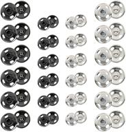 🧷 kenkio 120 sets sew-on snap buttons metal snaps fasteners press studs buttons, 8 mm and 10 mm, black and silver – enhanced seo logo