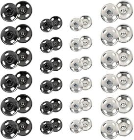 img 4 attached to 🧷 Kenkio 120 Sets Sew-on Snap Buttons Metal Snaps Fasteners Press Studs Buttons, 8 mm and 10 mm, Black and Silver – Enhanced SEO