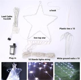 img 1 attached to 🎄 Enhance Your Holiday Décor with Star String Lights 320 LED Waterfall Tree Lights - 8 Modes Timer, Waterproof Fairy Lights for Indoor/Outdoor Decorations