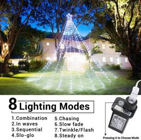 img 2 attached to 🎄 Enhance Your Holiday Décor with Star String Lights 320 LED Waterfall Tree Lights - 8 Modes Timer, Waterproof Fairy Lights for Indoor/Outdoor Decorations