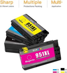 img 3 attached to 🖨️ E-Z Ink (TM) Replacement Ink Cartridges for HP 950XL 951XL - Compatible with OfficeJet Pro 8610 8600 8615 8620 8625 8100 276dw 251dw (Includes 6 Black, 3 Cyan, 3 Magenta, 3 Yellow, 15 Pack)