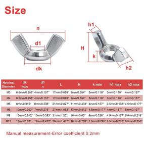 img 3 attached to KINPAR Stainless Assortment Wingnuts Butterfly