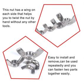 img 2 attached to KINPAR Stainless Assortment Wingnuts Butterfly