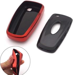 img 1 attached to 🔑 Royalfox(TM) 3 4 5 Buttons TPU Full Protected Smart Keyless Entry Remote Key Fob Case Cover for Ford Mustang Explorer Edge Fusion Mondeo F150 F250 F350 F450 F550 (Red) - 2017-2020 Models