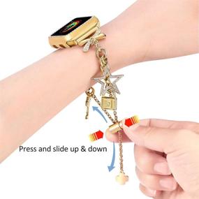 img 2 attached to Dilando Bling Bracelet Compatible With Apple Watch Band Charms 38Mm 40Mm With Sparkle Diamond Case Women Metal Jewelry Strap For Iwatch SE Series 6 5 4 3 2 1 Adjustable Stainless Steel Gold 38Mm