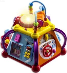 img 4 attached to Образовательная игрушка WolVolk: музыкальный активити-куб для малышей с подсветкой, навыками обучения и развития.