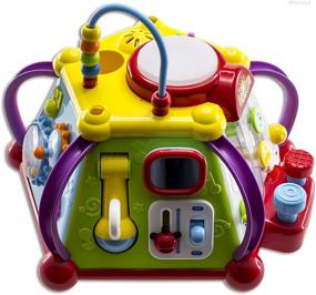 img 3 attached to Образовательная игрушка WolVolk: музыкальный активити-куб для малышей с подсветкой, навыками обучения и развития.