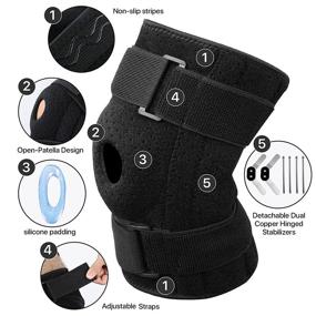 img 3 attached to 🏋️ Hinged Knee Brace with Adjustable Straps - Compression Support for Knee Pain, Injury Recovery, Meniscus Tear, Arthritis, Joint Pain Relief - Suitable for Men and Women, Ideal for Running