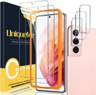 📱 2+3 пак uniqueme защитное стекло для экрана samsung galaxy s21 5g - 6,2 дюйма, 2 шт. + защита камеры, 3 шт. с рамкой для установки [9h твердость] [не подходит для s21 plus / s21 ultra] логотип