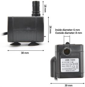 img 1 attached to ATPWONZ Mini USB Pump 200L/H Submersible Water Pump for Aquarium Fish Fountain Garden House Water Hydroponic, DC 3.5-9V, 1-3W