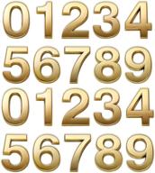 🔢 premium gold mailbox numbers for hotel room, apartment, office - 2 inch door address sticker - 20 pack логотип