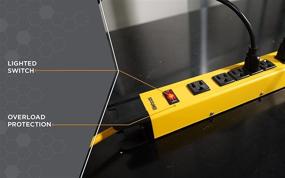 img 1 attached to 🔌 Woods Pro 4658 Power Strip with 6 Outlets, 10ft Cord - Yellow Metal