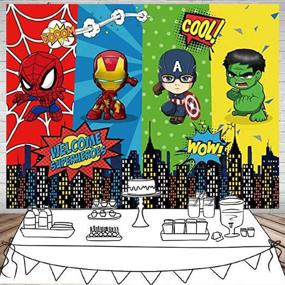 img 1 attached to Superhero City Spiderman Party Banner- Ideal for Boy Birthday, Baby Shower, and Photography Background